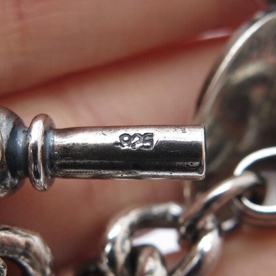 RALPH LAUREN 925 Sterling Silver Vintage Pocket Watch Fob Chain 16