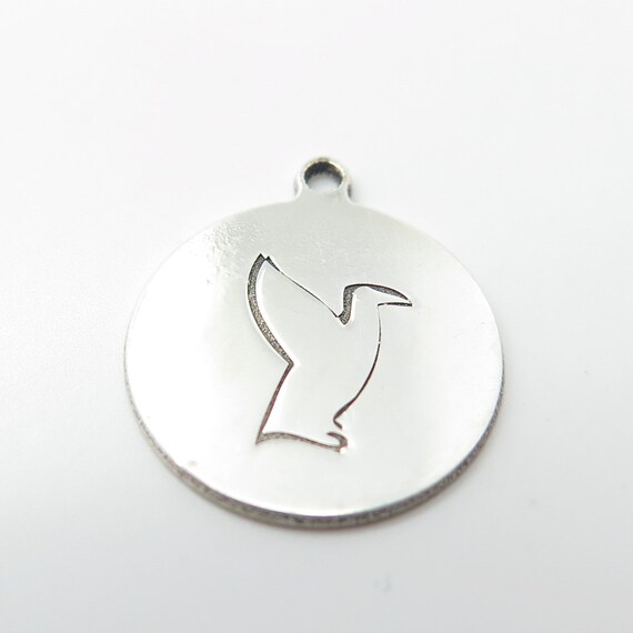 925 Sterling Silver USA Two In Town Penguin Charm Pendant View 4