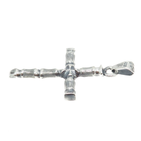 925 Sterling Silver Vintage Mexico Bamboo Cross P… - image 5