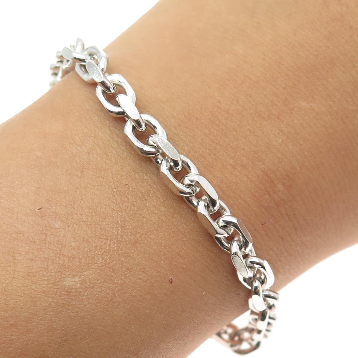 KARIZIA SPA KA 1772 925 Sterling Silver Italy Curb Link Bracelet