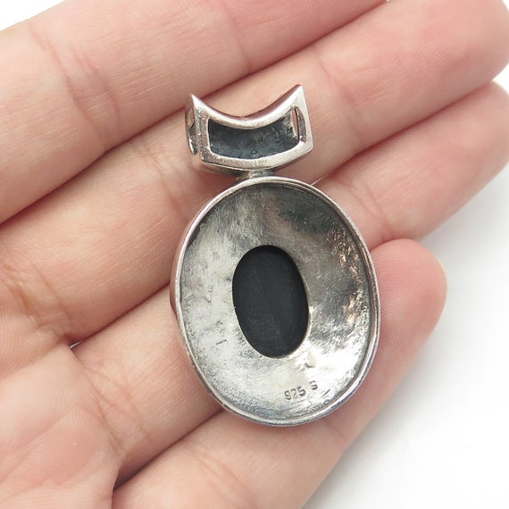 925 Sterling Silver Vintage Real Black Onyx and M… - image 2