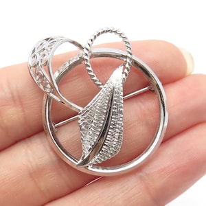 925 Sterling Silver Vintage Modernist Pin Brooch