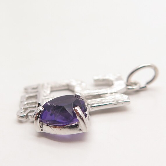 925 Sterling Silver Vintage Real Amethyst Gemston… - image 6