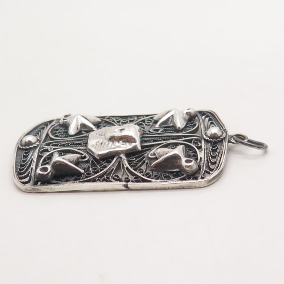 925 Sterling Silver Antique Egyptian Theme Ornate… - image 8