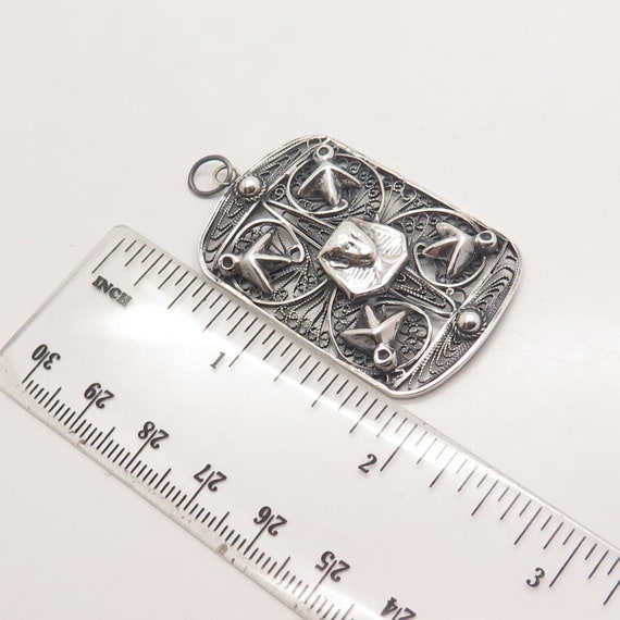 925 Sterling Silver Antique Egyptian Theme Ornate… - image 3