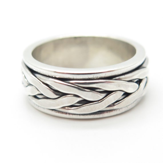 925 Sterling Silver Vintage Roots Rotating Band R… - image 6