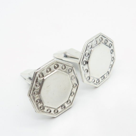 925 Sterling Silver Vintage Modernist Cufflinks - image 6