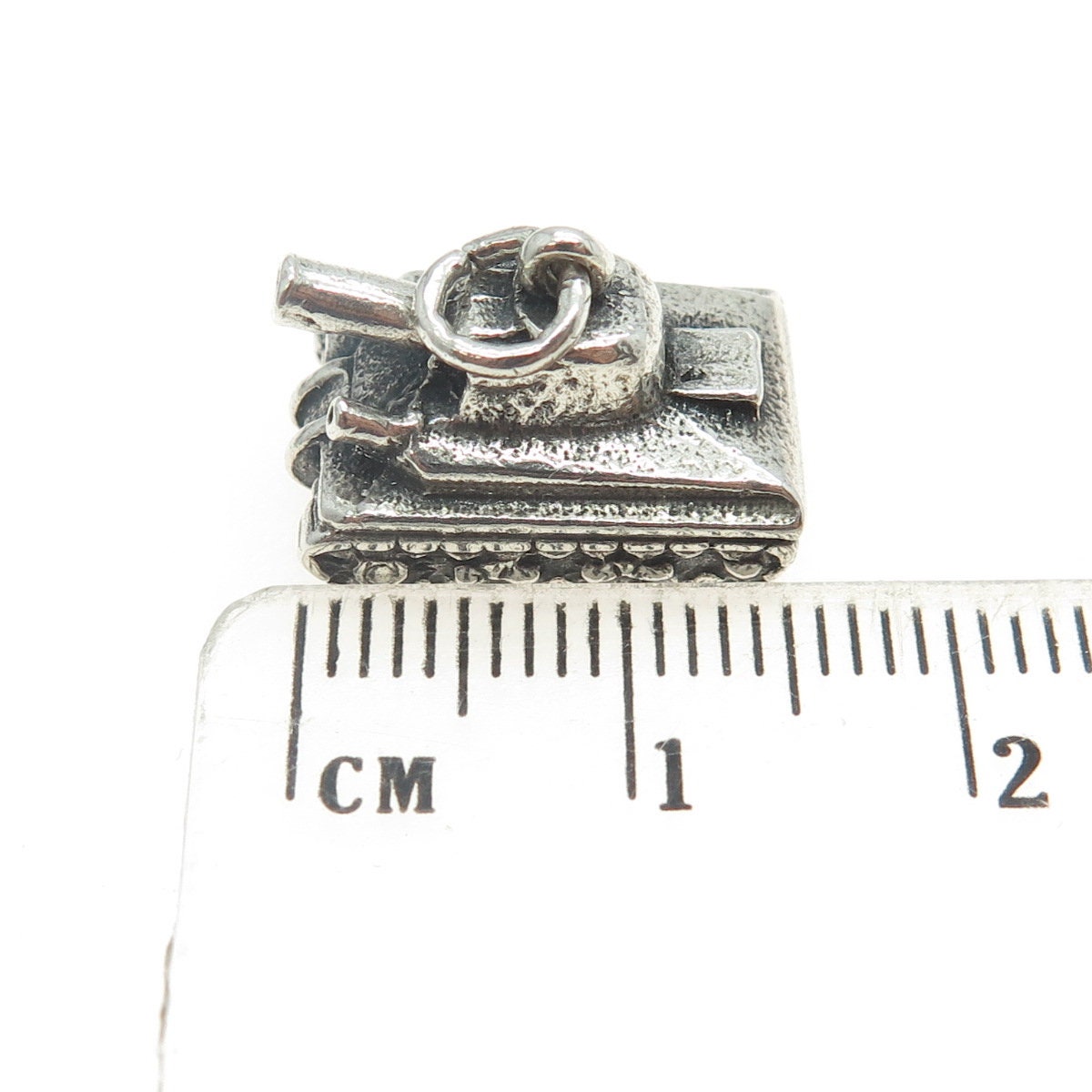 Solid 925 Sterling Silver Army Tank Charm Pendant - Military Themed Jewelry, Handcrafted In USA