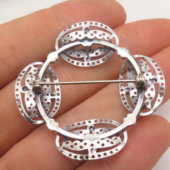 925 Sterling Silver Vintage BEAU Ethnic Pin Brooch - image 2
