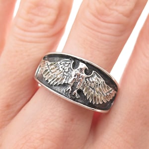 ナバホ族 Ted Ott ヴィンテージ イーグル彫金シルバーリング 22.5号 Ted Ott Eagle Ring - Etsy