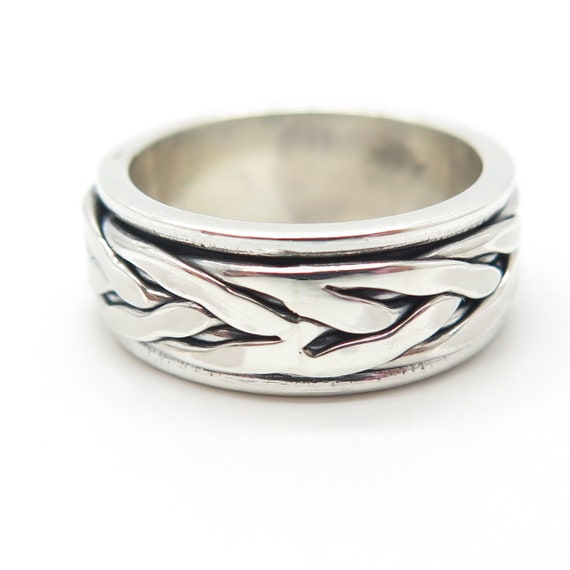925 Sterling Silver Vintage Roots Rotating Band R… - image 3