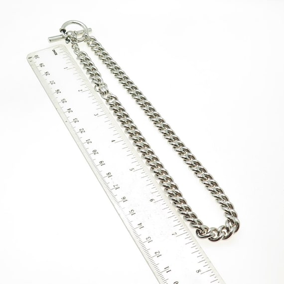 RALPH LAUREN 925 Sterling Silver Vintage Cuban Chain Toggle Clasp