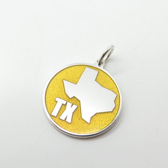 925 Sterling Silver Yellow Enamel Texas Lone Star… - image 5