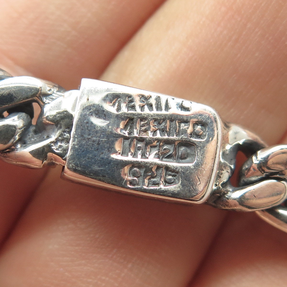 925 Sterling Silver Vintage Mexico Figaro Link Bracelet 7.25 925 Sterling Silver Vintage Mexico Figaro Link Bracelet 7.25