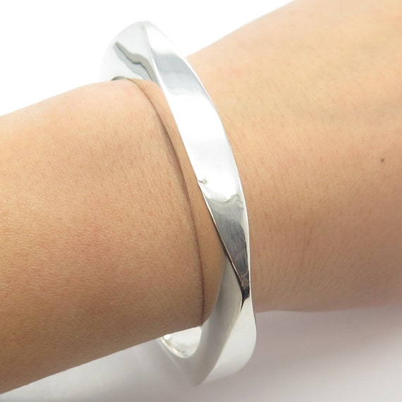 925 Sterling Silver Vintage Mexico Bangle Bracelet 7.75