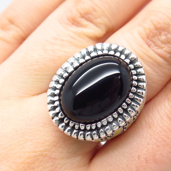 Marcasite & Enamel Ring - Black Marcasite & Enamel Ring - Black