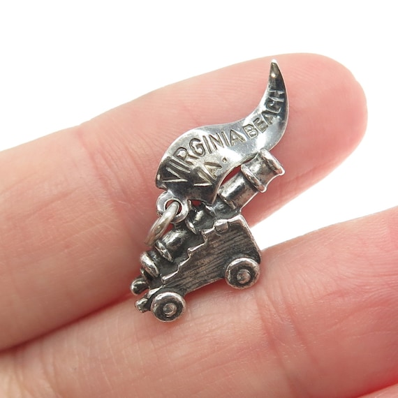 PACIFIC JEWELRY 925 Sterling Silver Vintage "Virginia Beach" Artillery Pendant