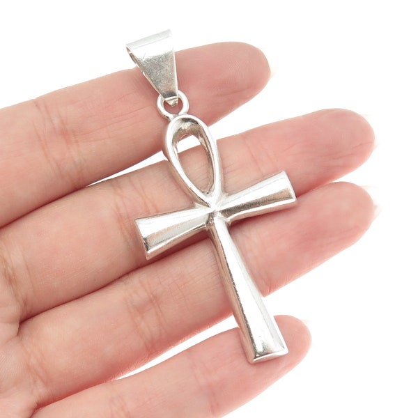 925 Sterling Silver Vintage Mexico Egyptian Ankh Amulet Pendant
