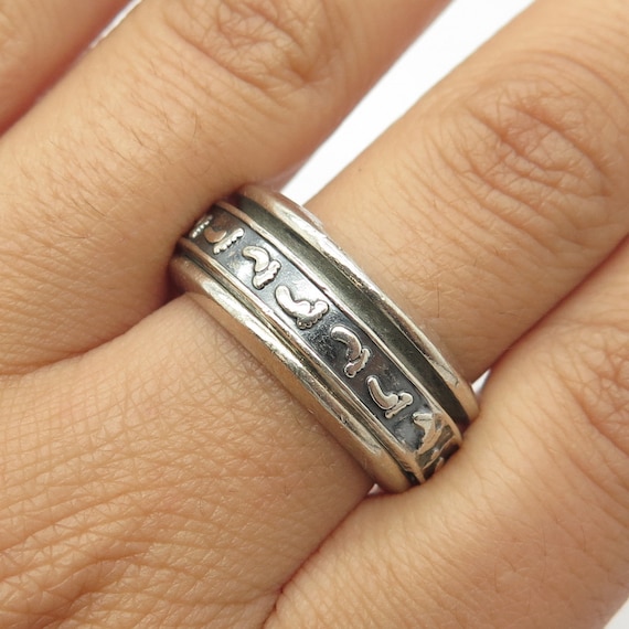 Spin Ring Sterling Silver Antique Finish, 10 Spin Ring Sterling Silver Antique Finish, 10