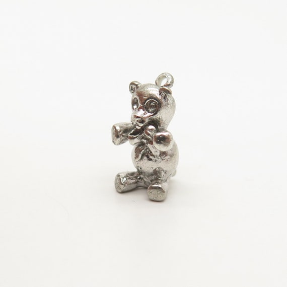 925 Sterling Silver Vintage Teddy Bear Design Cha… - image 4