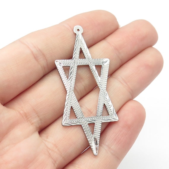 925 Sterling Silver Vintage Star of David Judaica… - image 1