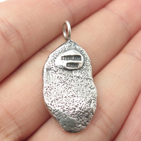 925 Sterling Silver Vintage Modernist Pendant - image 2