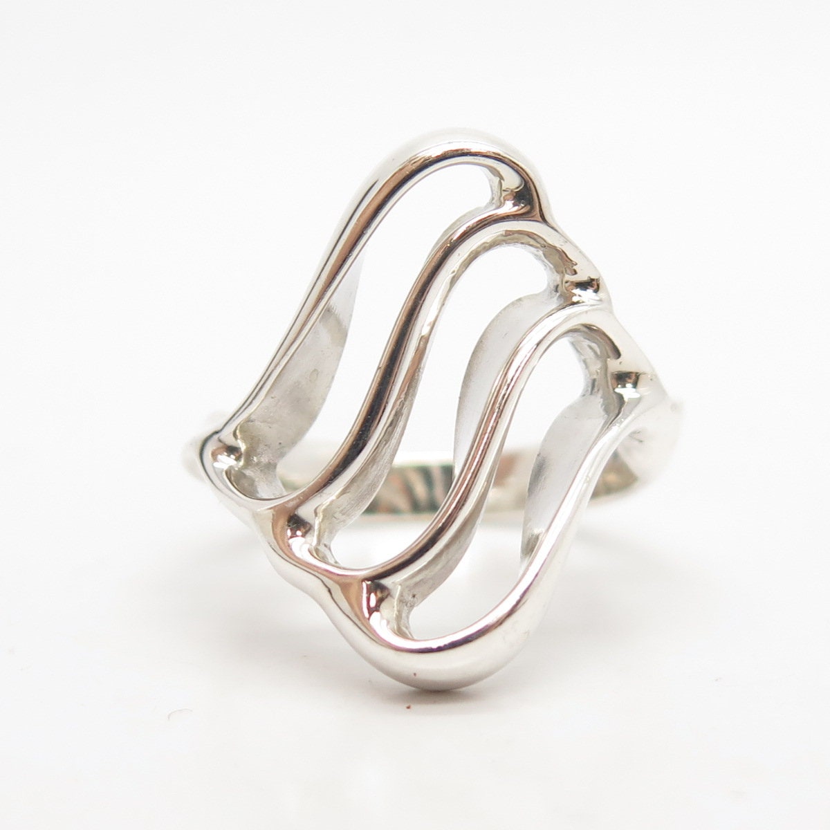 指輪・リング Numbering Bold Wavy Ring 5BNY880 Wavy Elegance: Sterling Silver Band with a Stunning Pattern
