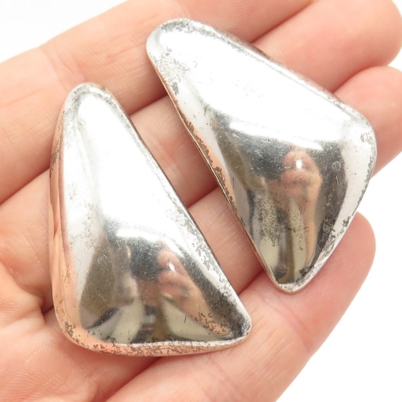 925 Sterling Silver Vintage Mexico Smooth Earrings