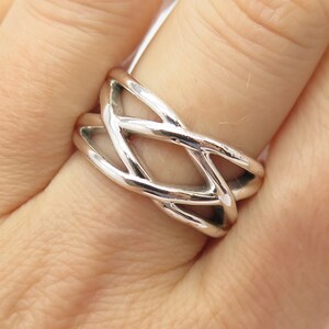 925 Sterling Silver Vintage Braided Band Ring Size 8 3/4