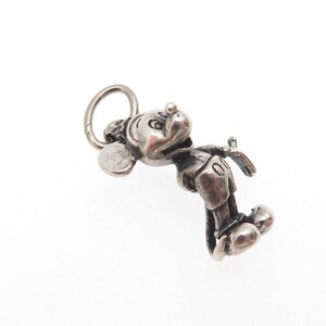 925 Sterling Silver Vintage Mickey Mouse Oxidized 3D Mini Charm Pendant image 6