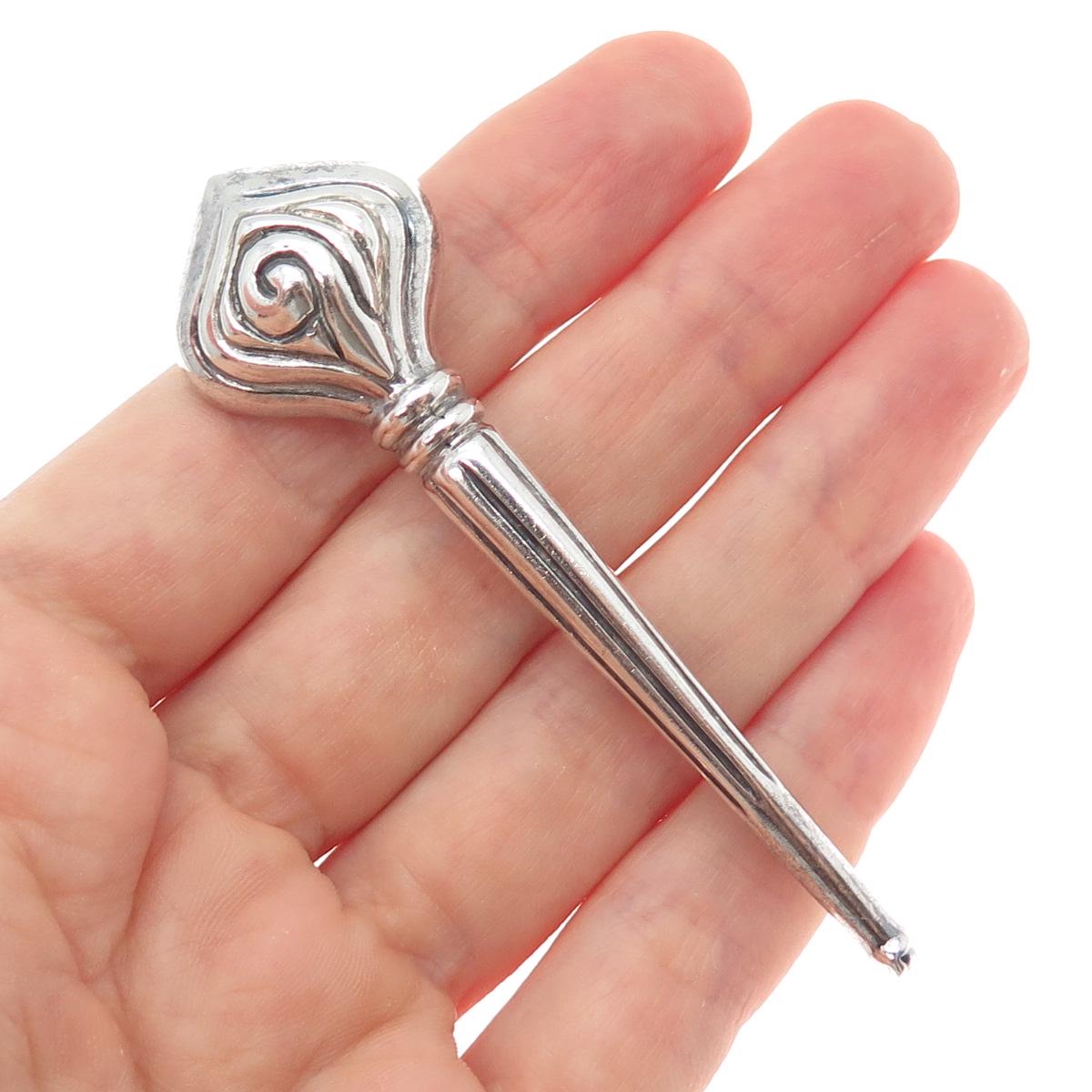 イタリアンヴィンテージ シルバー925 ZINA 925 Sterling Silver Vintage Torch Oxidized Pin Brooch - Etsy