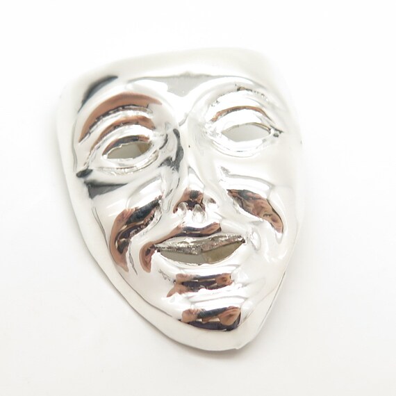 925 Sterling Silver Vintage Mexico Comedy Mask Pi… - image 5