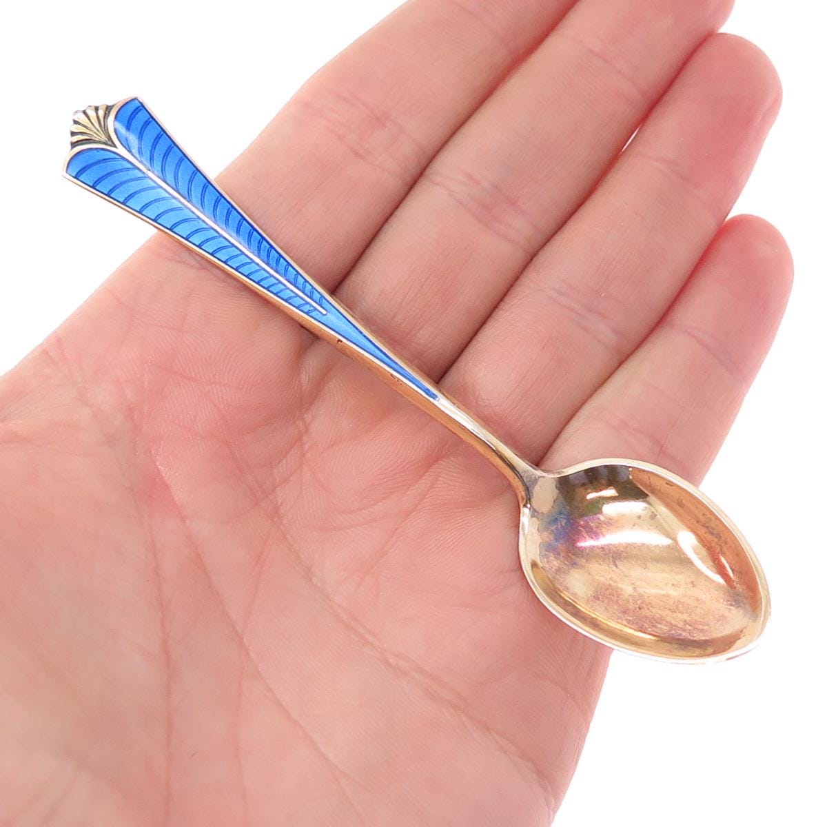 DAVID ANDERSEN 七宝焼 ティースプーン スターリングシルバー925 DAVID ANDERSEN 七宝焼 ティースプーン スターリングシルバー925