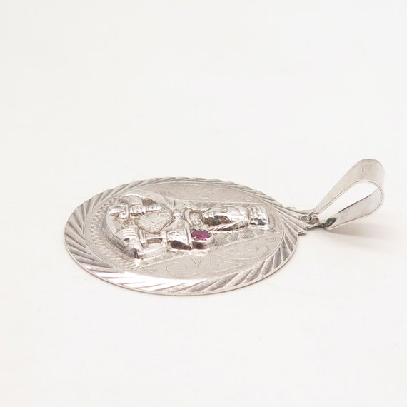 925 Sterling Silver Vintage Real Pink Sapphire Ge… - image 6