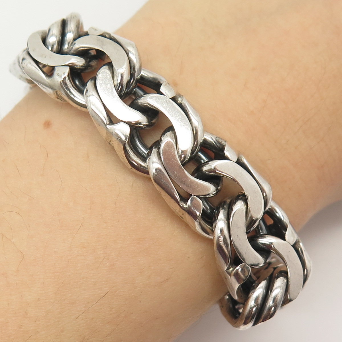 925 Sterling Silver Vintage Mexico ID Thick Heavy Byzantine 925 Sterling Silver Vintage Mexico ID Thick Heavy Byzantine