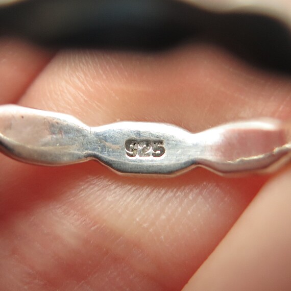925 Sterling Silver Vintage Crossover Ring Size 8… - image 7