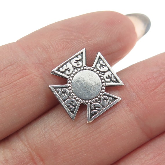 925 Sterling Silver Antique Art Deco Cross Pin Brooch