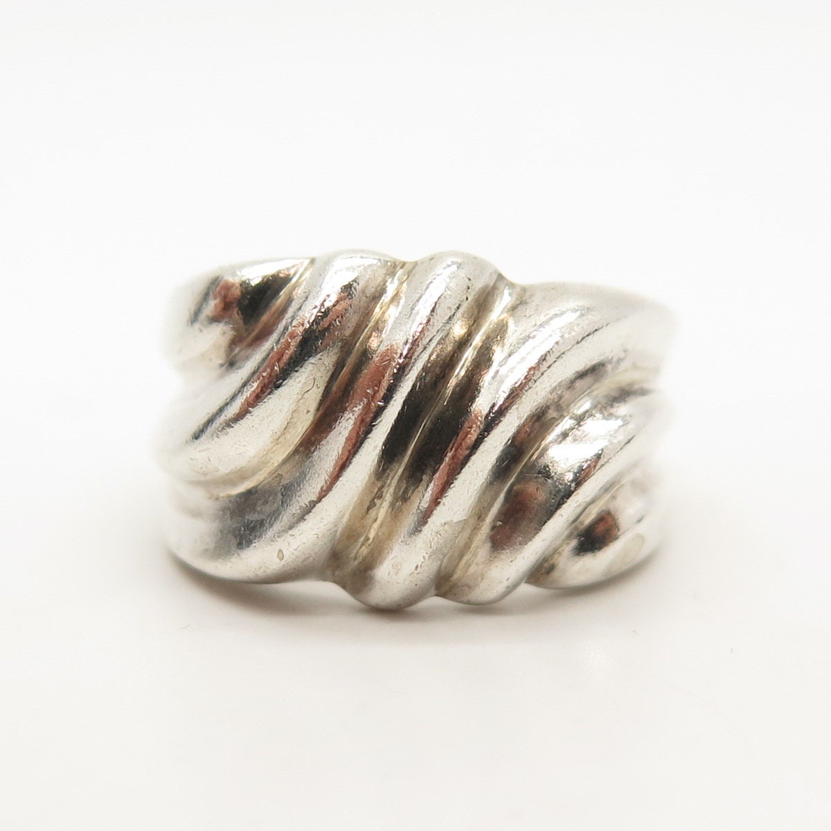 Dome Ring Vintage Sterling Silver Dome Ring With Intricate