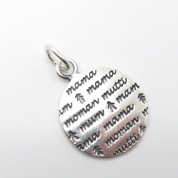 925 Sterling Silver Vintage "mama mama mama" Roun… - image 4