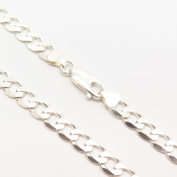 925 Sterling Silver Classic Cuban Chain Necklace … - image 3
