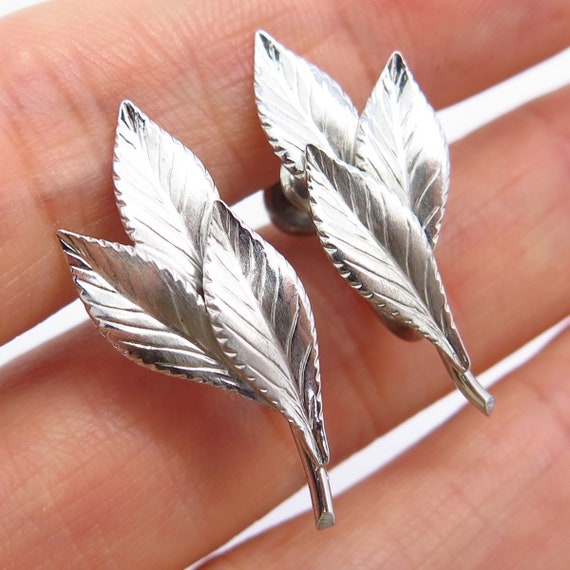 925 Sterling Silver Vintage Carl Art Leaf Design … - image 1