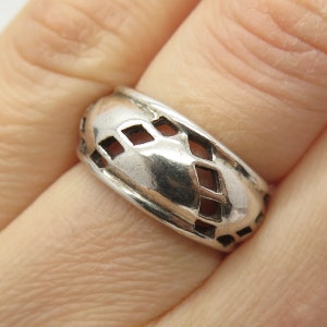 925 Sterling Silver Vintage Cutout Ring Size 5.5