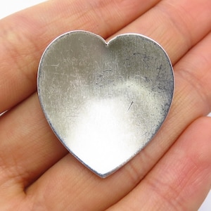 925 Sterling Silver Vintage Jewelart Textured Heart Pin Brooch