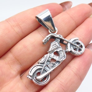 950 Silver Vintage Motorbike Pendant