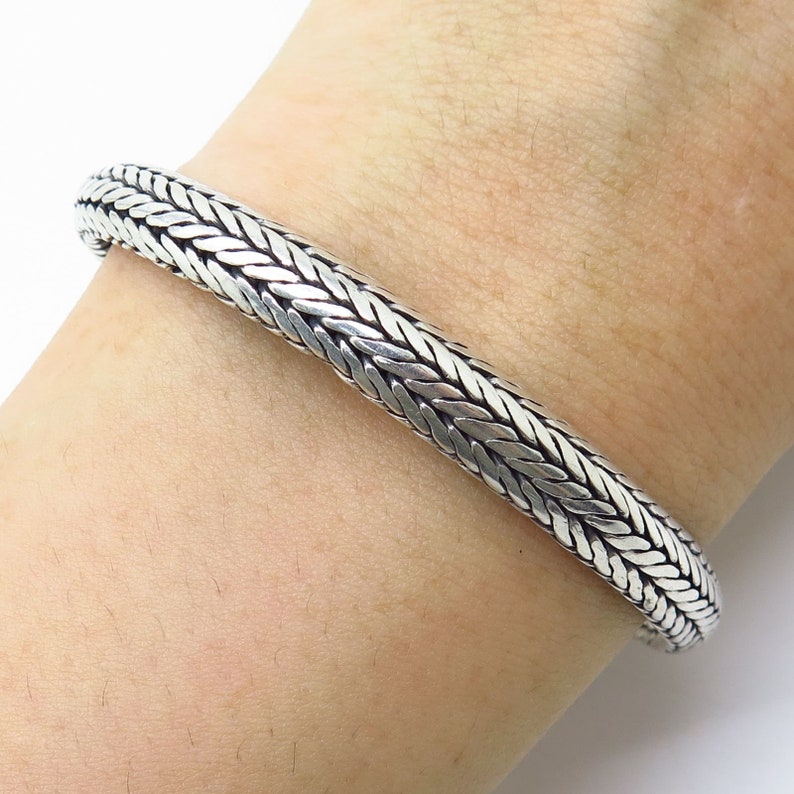 925 Sterling Silver Thick Braided Bracelet 6.5