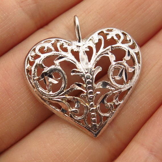 Silver Heart Swirl Earrings