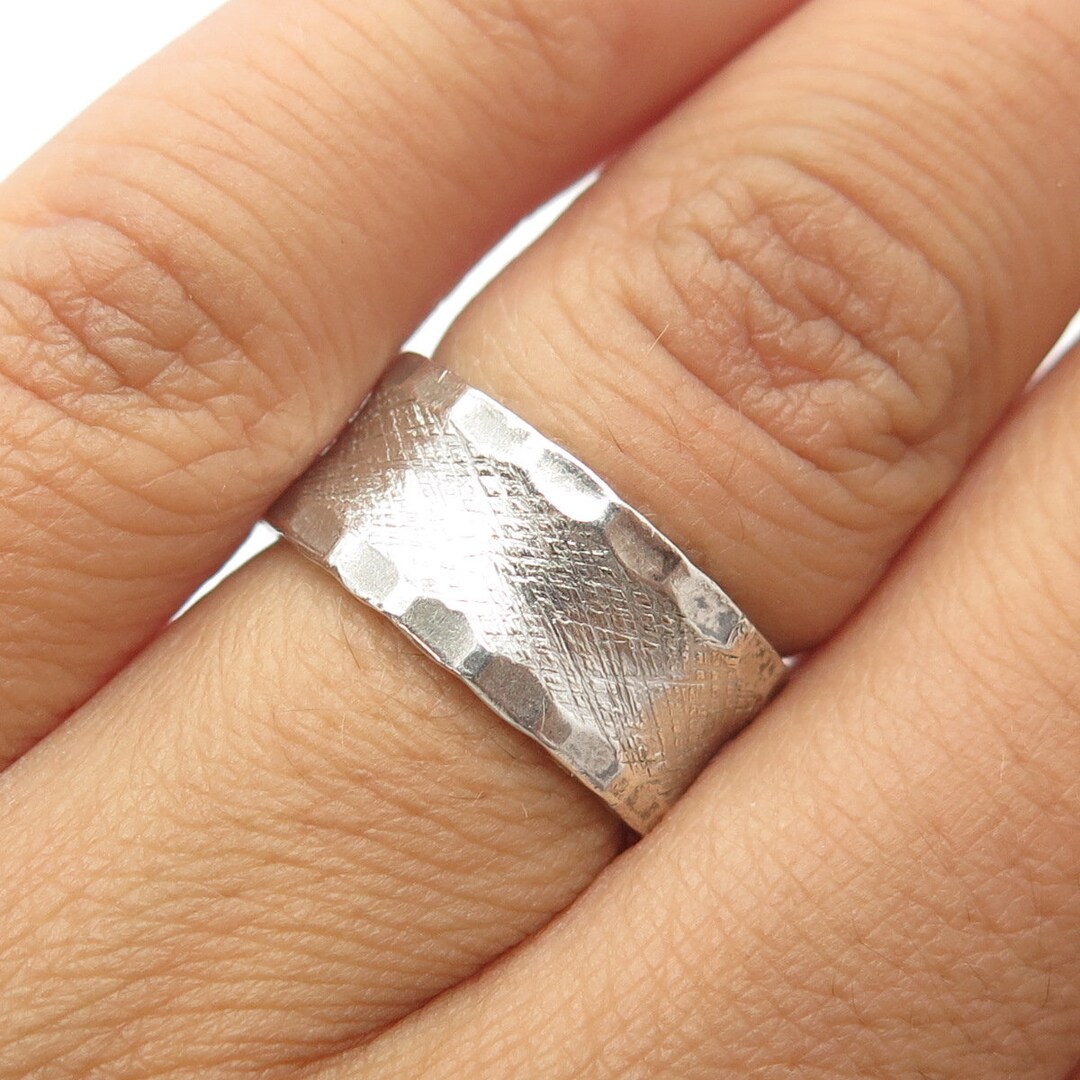 SCHLANG CO JD 925 Sterling Silver Vintage Curved Textured