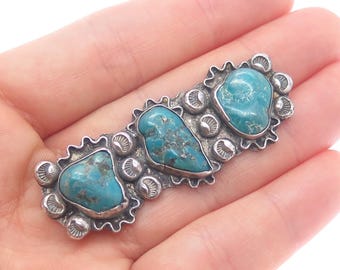 Persian Turquoise Hat Pin Handmade Sterling Silver by Ismael  display picture 1