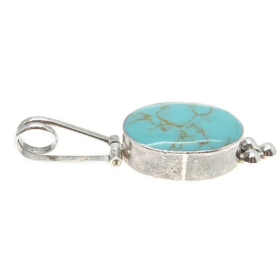 925 Sterling Silver Vintage Real Turquoise Modern… - image 5