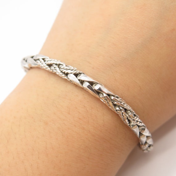 925 Sterling Silver Vintage D\'joy Wicker Link Bracelet 8.5 - Etsy